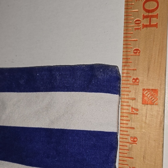 Boothbay Harbor Blue Striped Tote Holden Beach North Carolina 2 Pockets Nautical - Picture 6 of 8